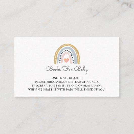 ボーホウォーター色レインボーブックベビー エンクロージャーカード (正面)
