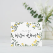 ボーホウォーター色レモン私の名誉カードのマトロンになる ポストカード (スタンド正面)