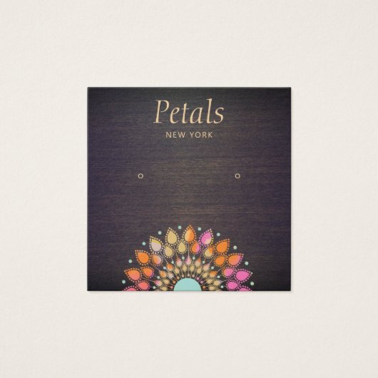 ボーホウッドスタッドイヤリングディスプレイカード (正面)