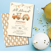 ボーホウッドトレイントランスポート子供の誕生日 招待状