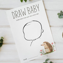 ボーホウッドランド動物赤ちゃんシャワー描画ベビーゲーム チラシ