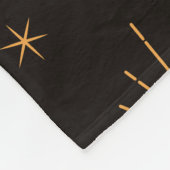 ボーホオレンジの太陽と月のパターン フリースブランケット (角)