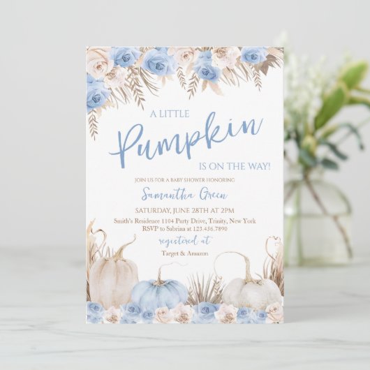 ボーホカボチャ赤ちゃんシャワー 招待状 (スタンド正面)