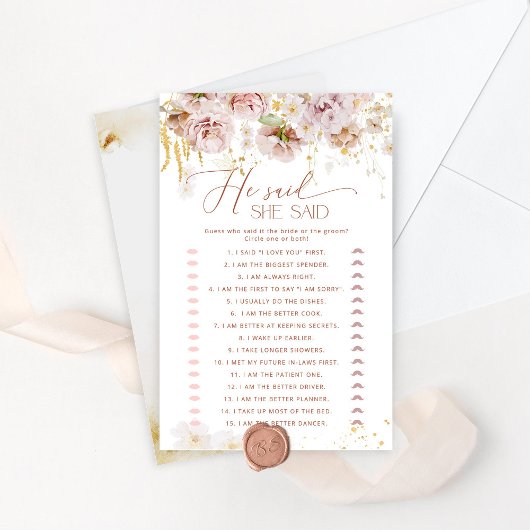 ボーホガーデンボーホガーゲームと彼は彼女が言ったブライダルシャワー