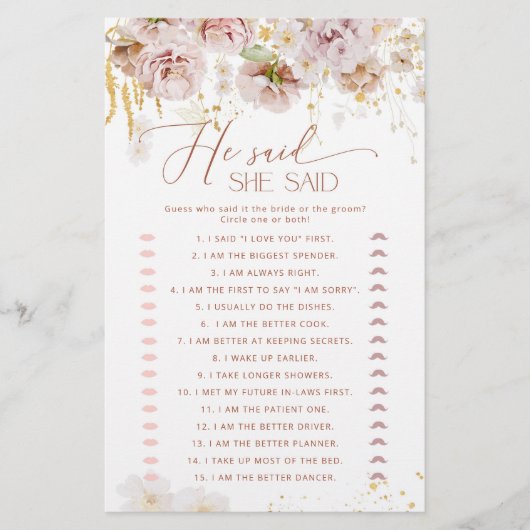 ボーホガーデンボーホガーゲームと彼は彼女が言ったブライダルシャワー (正面)