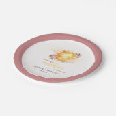 ボーホガールの途中で太陽の光が少し光っている ペーパープレート (アングル)