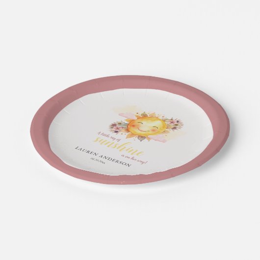 ボーホガールの途中で太陽の光が少し光っている ペーパープレート (アングル)