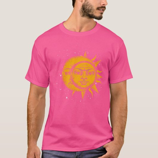 ボーホクレセントムーンサン太陽のルナ宇宙銀河系アスト Tシャツ (正面)