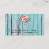 ボーホグラムエレガント水彩色フローラ木材鋏 名刺 (裏面)