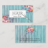 ボーホグラムエレガント水彩色フローラ木材鋏 名刺 (正面/裏面)