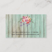 ボーホグラムエレガント水彩色フローラ木材鋏 名刺 (裏面)