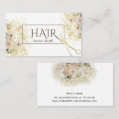 ボーホグラム水彩フローラ金ゴールドパティーナハサミ 名刺 (正面/裏面)