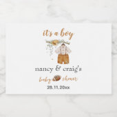 ボーホサッカー水彩赤ちゃんシャワー スパークリングワインラベル (シングルラベル)