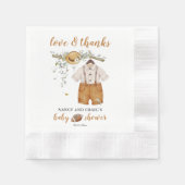 ボーホサッカー水彩赤ちゃんシャワー 縁ありカクテルナプキン (正面)