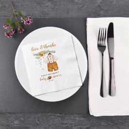 ボーホサッカー水彩赤ちゃんシャワー 縁ありカクテルナプキン