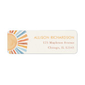 ボーホサンシャインサンミュート色の黄色の青のオレンジl ラベル (正面)