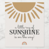 ボーホサンシャインベビーシャワー ワインラベル (シングルラベル)