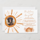 ボーホサンシャインボーインボーオレンジ写真卒業 招待状 (正面)