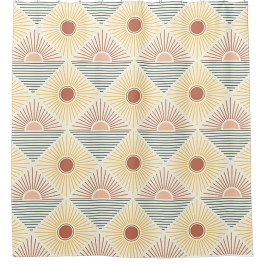 ボーホサンパターン シャワーカーテン (正面)