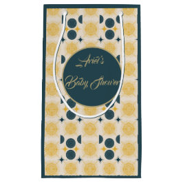 ボーホサンパーソナライズされたムーンスターブルーイエロー スモールペーパーバッグ