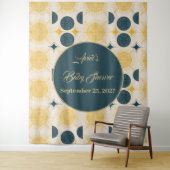 ボーホサンパーソナライズされたムーンスターブルーイエロー タペストリー (インサイチュ)