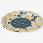 ボーホサンパーソナライズされたムーンスターブルーイエロー ペーパープレート (アングル)