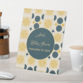 ボーホサンパーソナライズされたムーンスターブルーイエロー 台座サイン (インサイチュ)