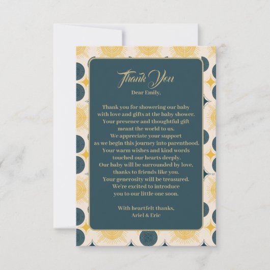 ボーホサンムーンスターズブルーイエロー サンキューカード (正面)