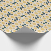 ボーホサンムーンスターズブルーイエロー ラッピングペーパー (角)