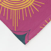 ボーホサンムーンスターピンク青パーソナライズされた黄 フリースブランケット (角)