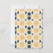 ボーホサンムーンスターブルーイエローベイビーシャワー サンキューカード (裏面)