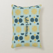 ボーホサンムーンスターベビーブルーイエローパーソナライズされた アクセントクッション (正面(垂直))
