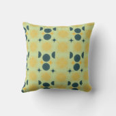 ボーホサンムーンスターミントブルーイエローパーソナライズされた クッション (裏面)