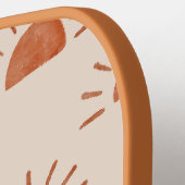 ボーホサンモノグラムのイニシャルブラウンピンクストライプの ピックルボールラケット (左詳細)