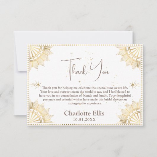 ボーホシアルサンアンドムーンブライダルシャワータロット サンキューカード (正面)