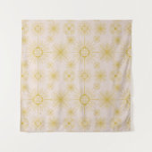 ボーホシアルサンスターズアイボリーパターン タペストリー (正面(横))