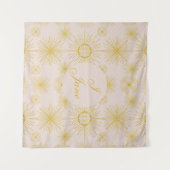 ボーホシアルサンスターズパーソナライズされたアイボリー タペストリー (正面(横))