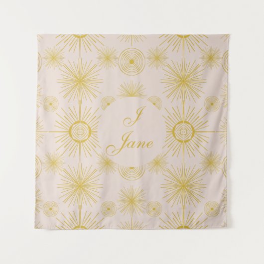 ボーホシアルサンスターズパーソナライズされたアイボリー タペストリー (正面)