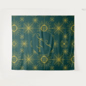 ボーホシアルサンスターズパーソナライズされたティール（緑がかった色） タペストリー (正面(横))