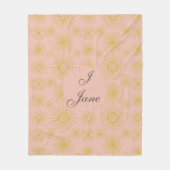 ボーホシアルサンスターズパーソナライズされたピンク フリースブランケット (正面)