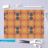 ボーホシアルサンムーンオレンジパターン 薄葉紙 (クラフト)