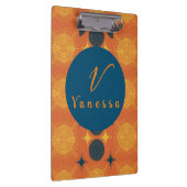 ボーホシアルサンムーンオレンジモノグラムスクリプト クリップボード (右)