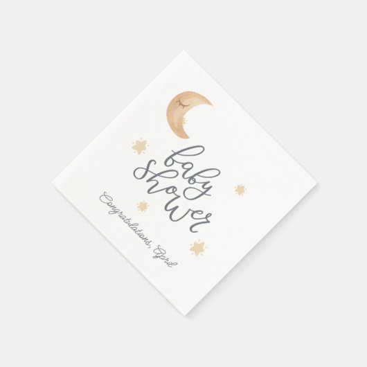 ボーホシアルムーンスターズ赤ちゃんシャワー スタンダードカクテルナプキン (角)