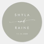 ボーホシックセージグリーンナグッズ封筒用シール ラウンドシール (正面)