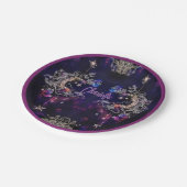 ボーホスターズムーンパープルネーム誕生日パーティー ペーパープレート (アングル)