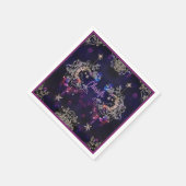 ボーホスターズ&ムーンパープルアドネーム誕生日 スタンダードカクテルナプキン (角)