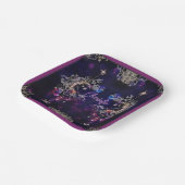 ボーホスターズ&ムーンパープルアドネーム誕生日 ペーパープレート (傾斜あり)