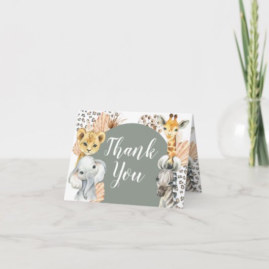 ボーホセージグリーンサファリオーボーイフォールディングカード サンキューカード (正面)