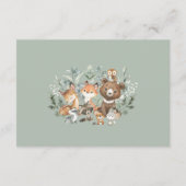 ボーホセージ緑の森林動物の本ベビー エンクロージャーカード (裏面)