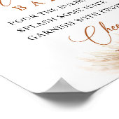 ボーホテラコッタとバーガンディのフラワーミモザバー ポスター (角)